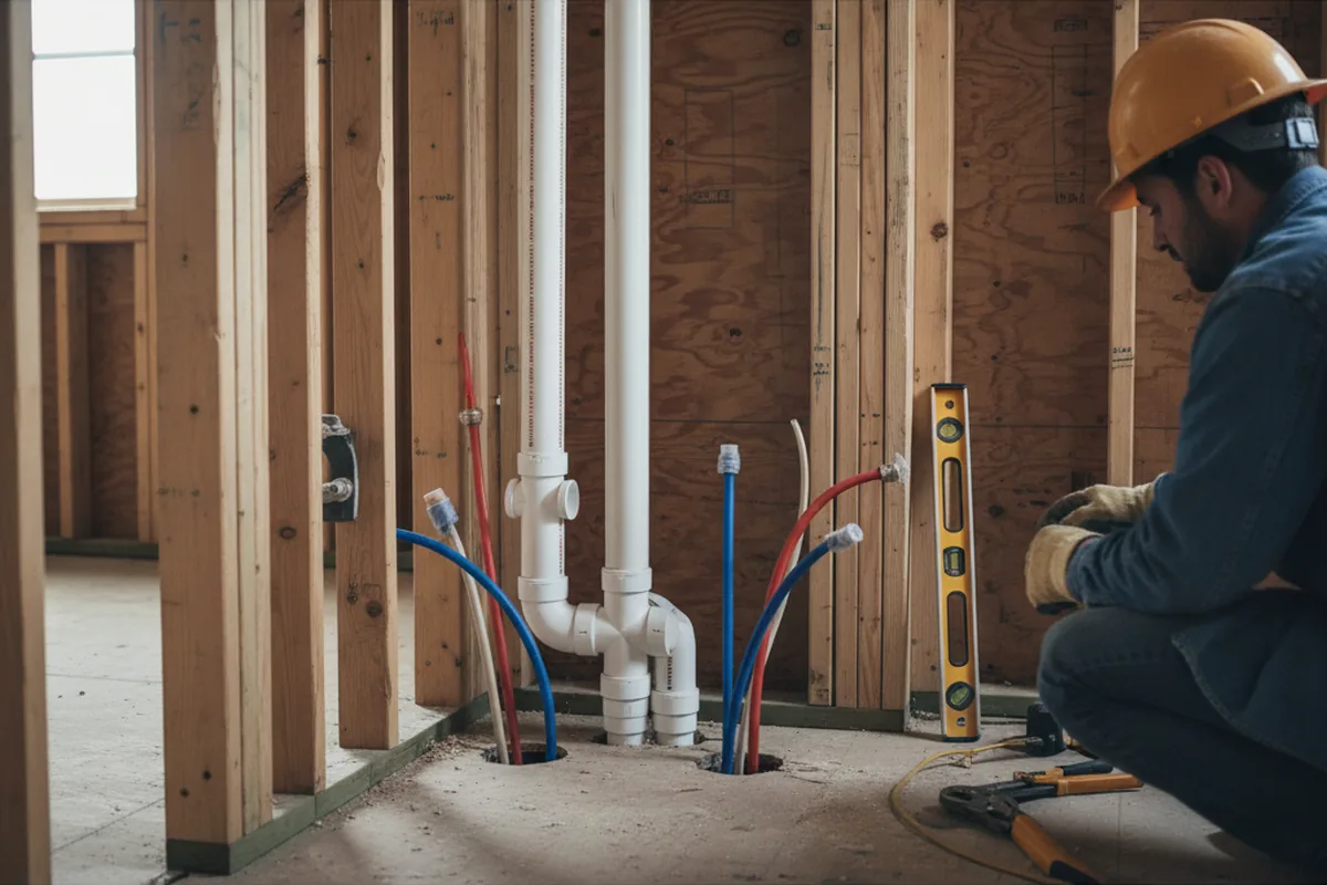Drain and supply rough-in during Leak Detection in Donalds